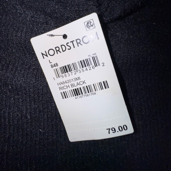 Halogen Pointelle Mock Neck wool Blend Sweater. Rich black. Size Large. NWT - Picture 8 of 14